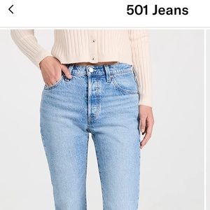 Levi’s straight leg 501 Jean. Size W 28 L 30. NWOT.